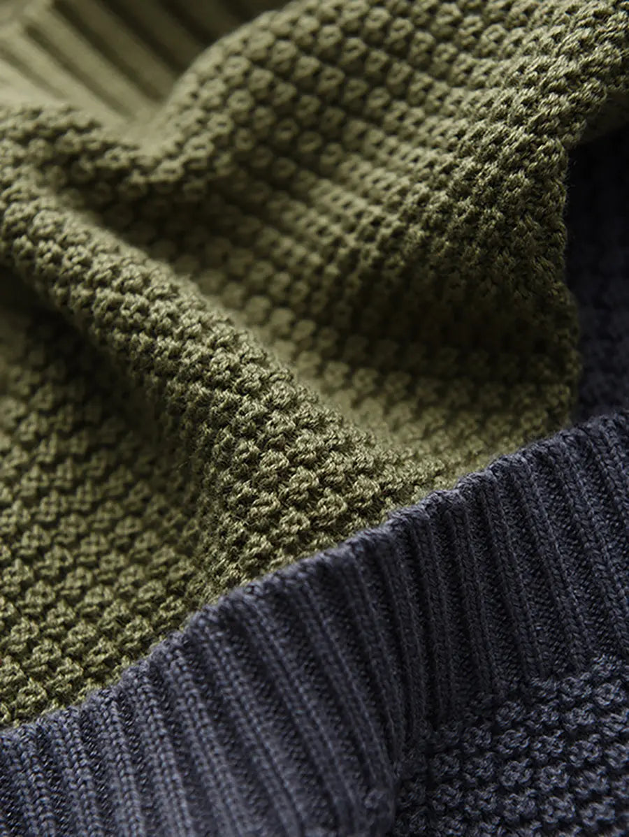 Women Vintage Colorblock Winter Knitted Sweater Ada Fashion