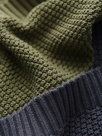 Women Vintage Colorblock Winter Knitted Sweater Ada Fashion