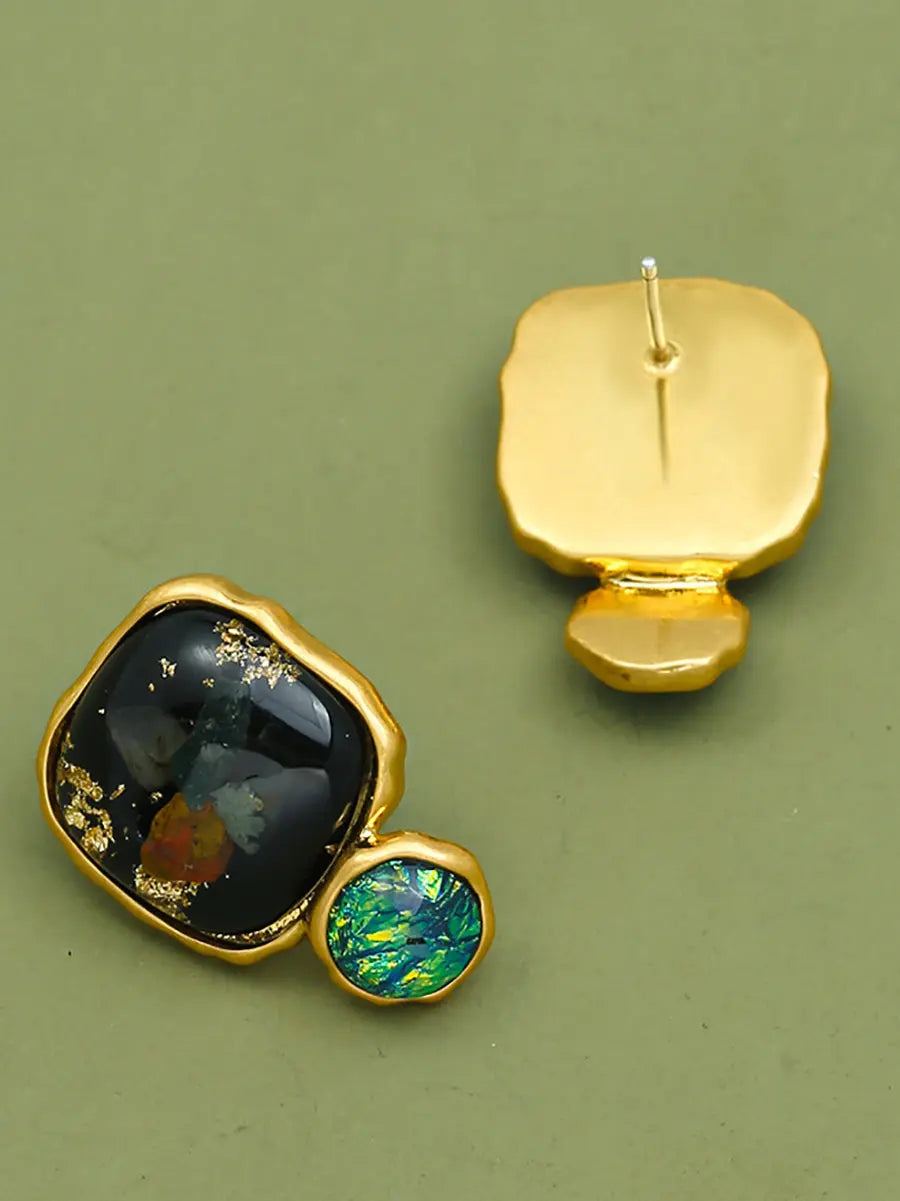 Women Vintage Copper Resin Sliver Earrings Ada Fashion