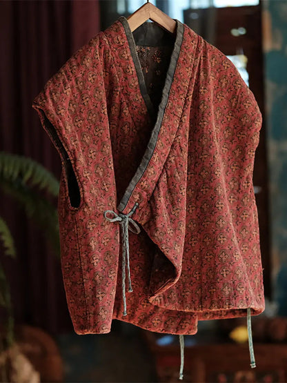 Women Vintage Floral Cotton Vest Ada Fashion