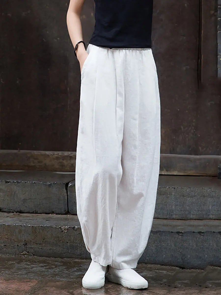 Women Vintage Vintage Solid Fleece-lined Pants Ada Fashion