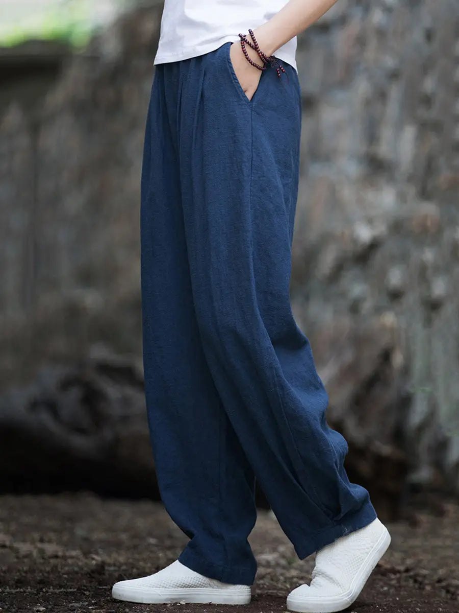Women Vintage Vintage Solid Fleece-lined Pants Ada Fashion