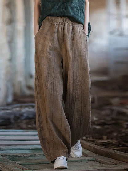 Women Vintage Winter Tie-dye Fleece-lined Harem Pants Ada Fashion