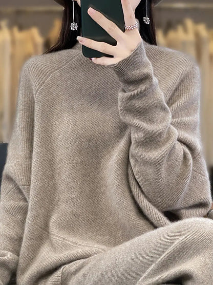 Women Winter Casual Warm Solid Turtleneck Sweater Ada Fashion