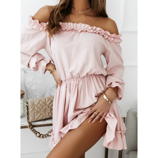 Off-Shoulder Mini A-Line Dress YS10025