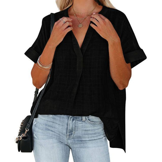 Short-Sleeve Oversized Blouse AH304