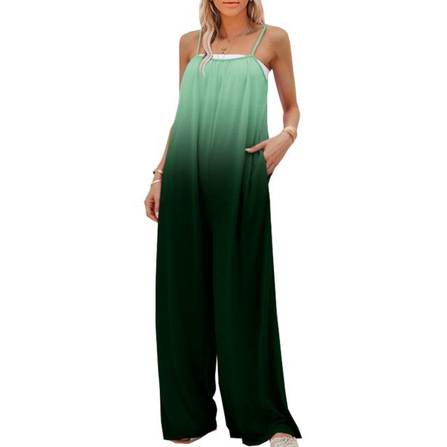 Jumpsuit mit weitem Bein und Spaghettiträgern mit Farbverlauf YR4066