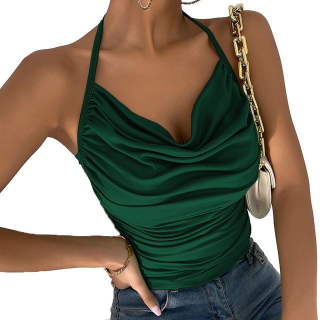 Neckholder-Camisole-Top mit Drapierung CG9