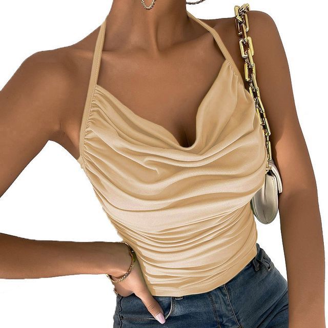 Neckholder-Camisole-Top mit Drapierung CG9