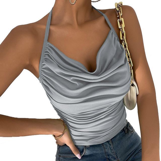 Neckholder-Camisole-Top mit Drapierung CG9