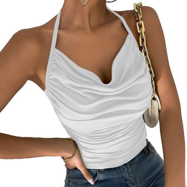 Neckholder-Camisole-Top mit Drapierung CG9