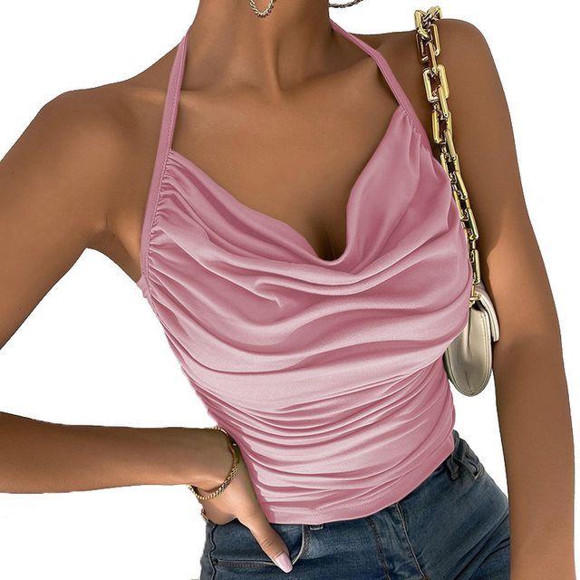 Neckholder-Camisole-Top mit Drapierung CG9