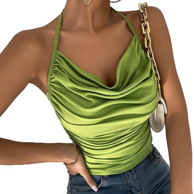 Neckholder-Camisole-Top mit Drapierung CG9