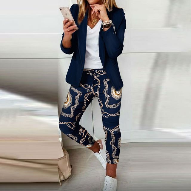 Set: Blazer + Drawstring-Waist Pants CA22