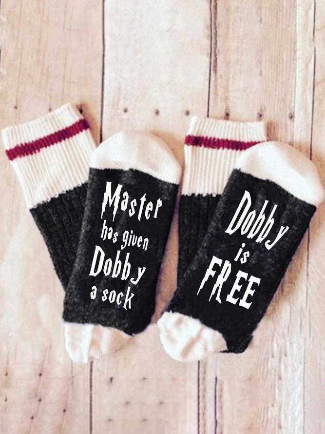 Herren Damen Master hat Dobby eine Socke gegeben Baumwolle Buchstaben flauschige Socken