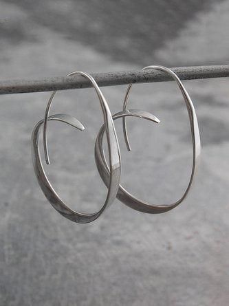 Fashion Golden Silver Spiral Exaggerated Circle Earrings QAG58