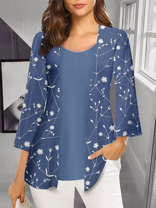 Lockeres, lässiges Zweiteiler-Set mit V-Ausschnitt QF110