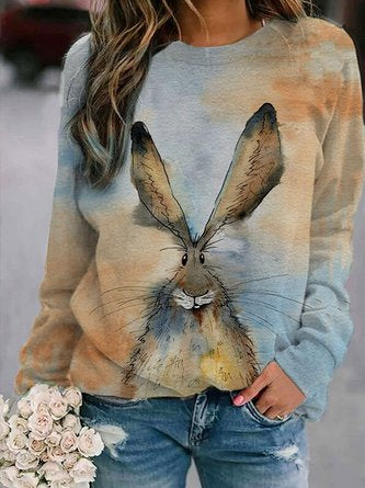 Casual Cotton Crew Neck Animal shirt &amp; Top AH300