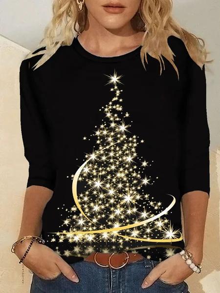 Christmas tree Crew Neck T-shirt  QH107