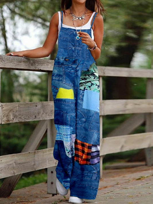 Geometrischer, lockerer, lässiger Overall QN93