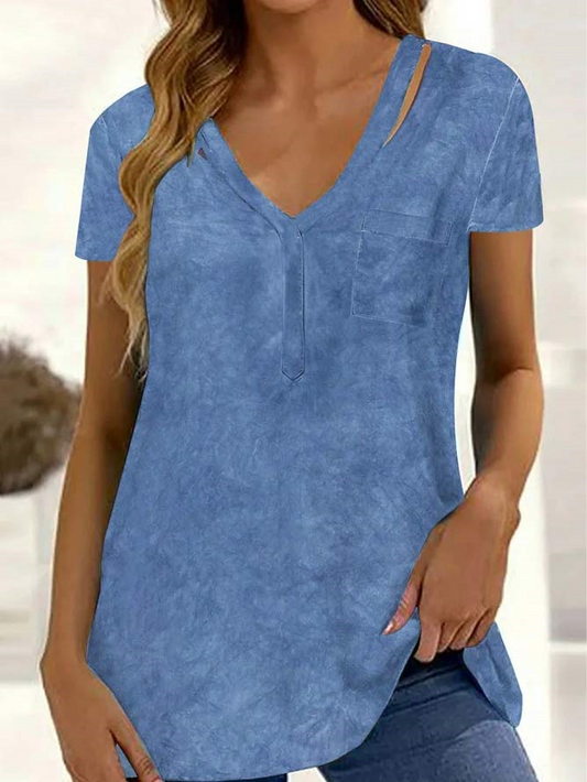 Loose V Neck Casual Shirt  WW108