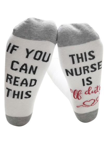 Socken mit „If You Can Read This“-Alphabet-Slogan Home Daily QAR71