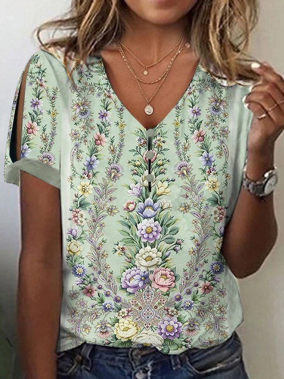 Summer Floral Casual Loose T-Shirt AC10016