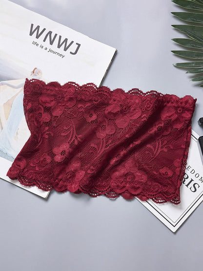 Sexy Lace High Elasticity Breathable Strapless Tube Top QAR81