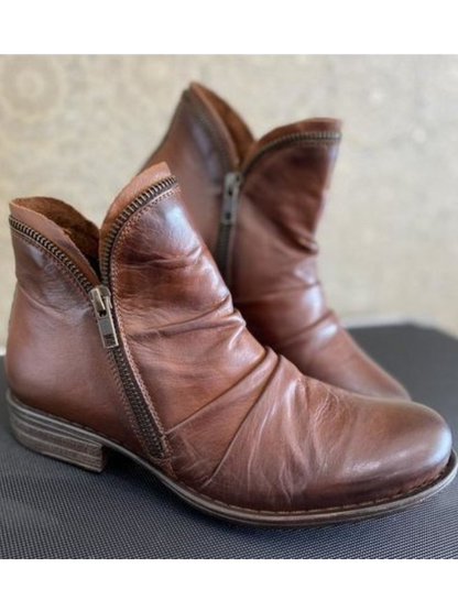 Bottes d'hiver décontractées à talons bas QAS32