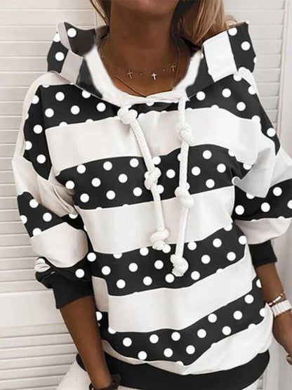 Casual Polka Dots Long Sleeve Sweatshirts QAL47