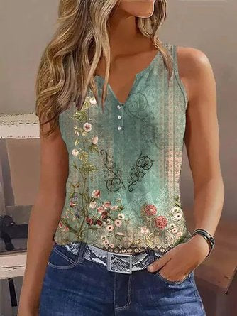 Casual Printing Others Floral Tank Top QAF54