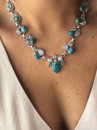 Boho Turquoise Necklace QAR72