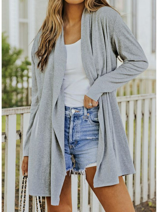 Plain Wrap Casual Loose Coat  QL109