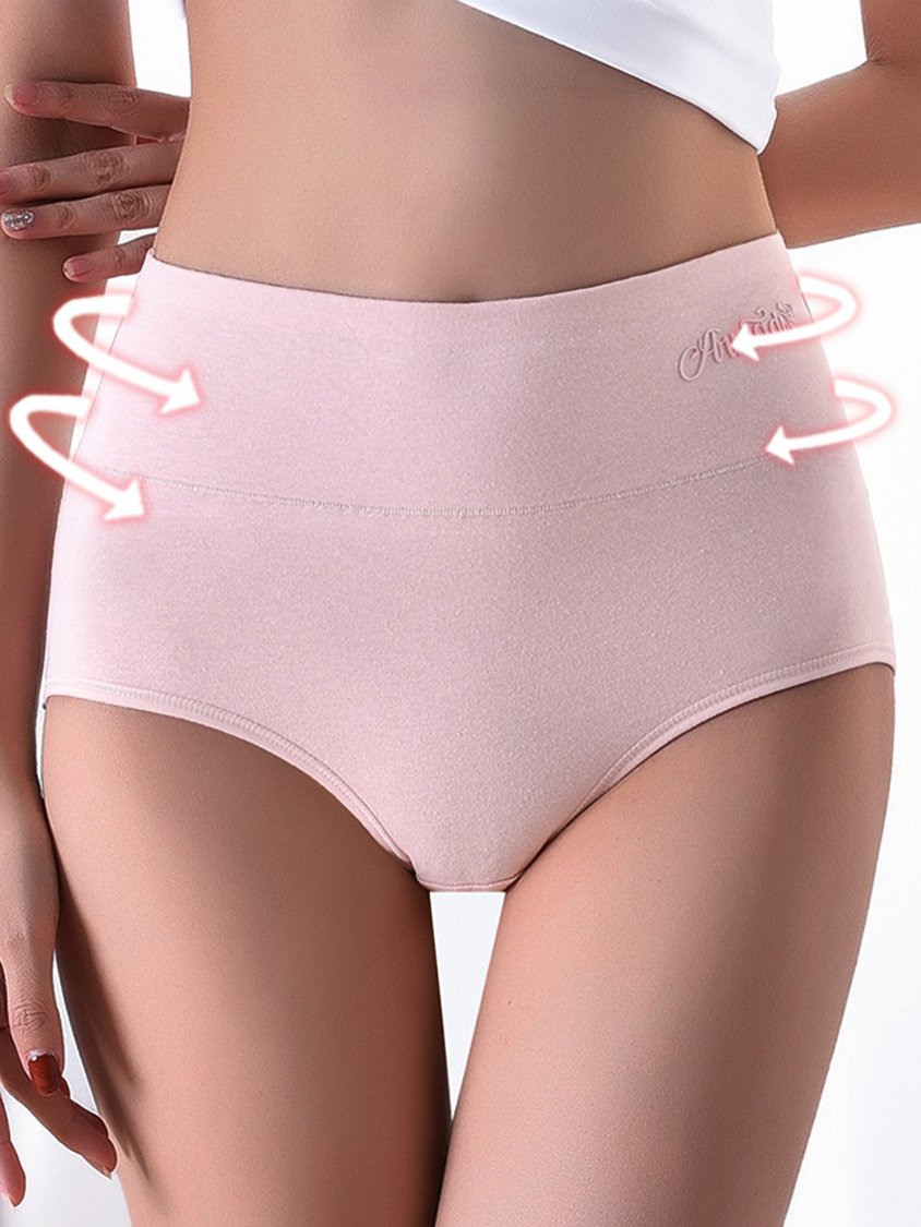 High Waist Cotton Underwear Breathable Abdomen Control Butt Lift Hip Lifting Wormwood Antibacterial Crotch Printed Briefs AA55