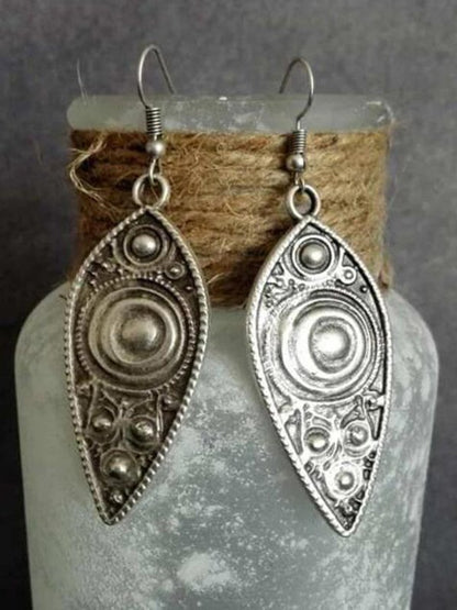 Boucles d'oreilles en argent vieilli de style ethnique Bijoux vintage de tous les jours AH242