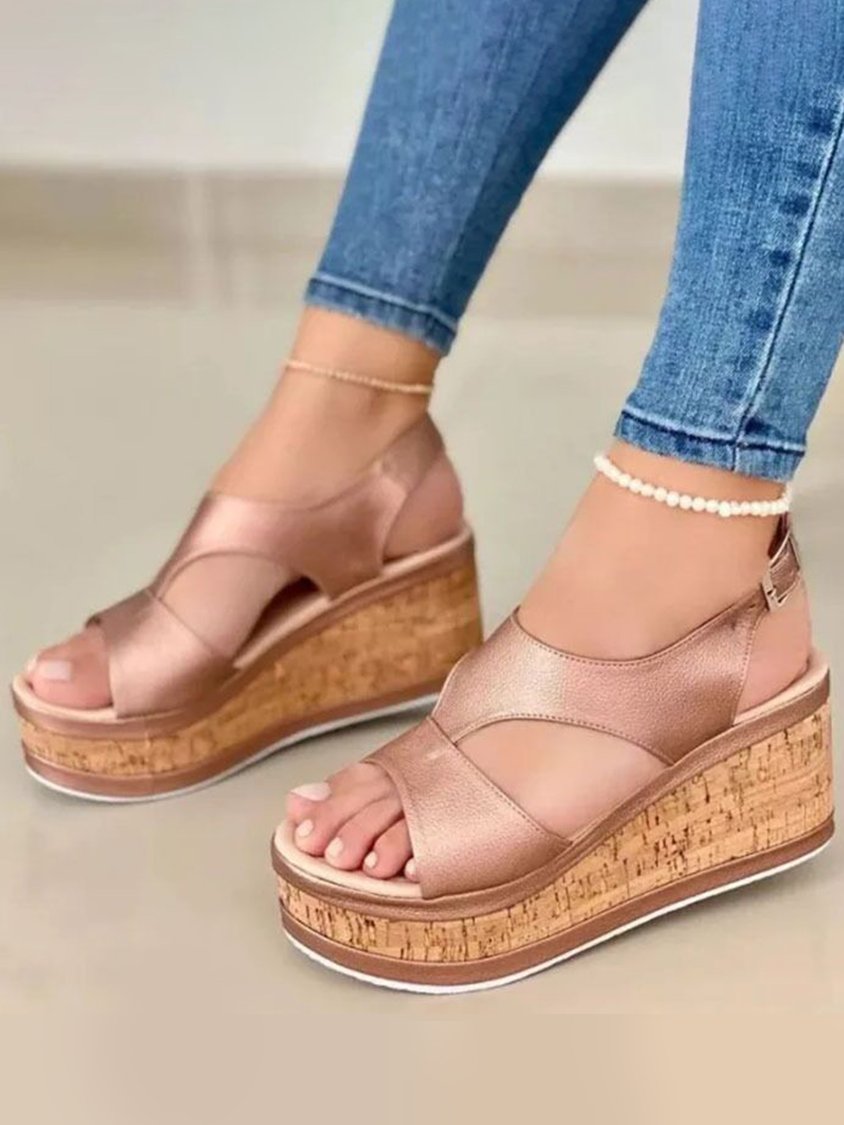 Casual Resort Platform Wedge Strap Sandals QAF6